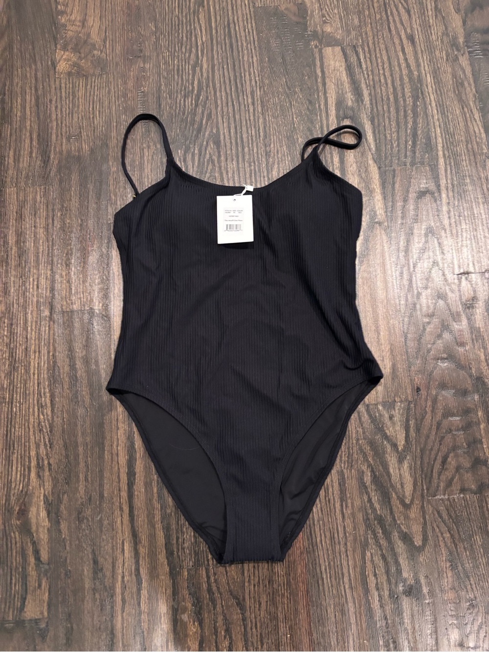 Ribbed Black One-Piece Swimsuit
